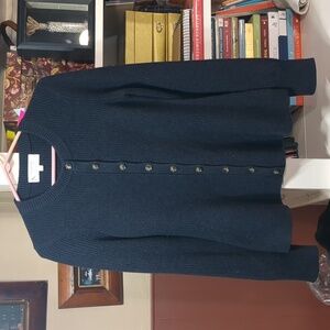 La Ligne Peplum Shaped Ripped Black Cardigan Size Small